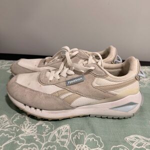 Reebok Women's Neutral Beige & Cream Suede Mesh Sneakers
